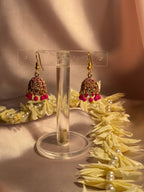 Pink zari jhumki - rozana