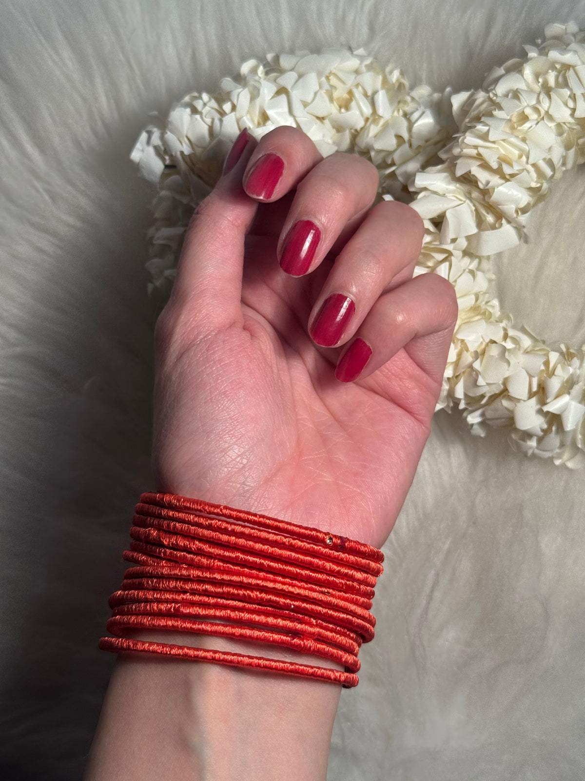 thread bangles orange