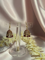 Maroon zari jhumki - rozana