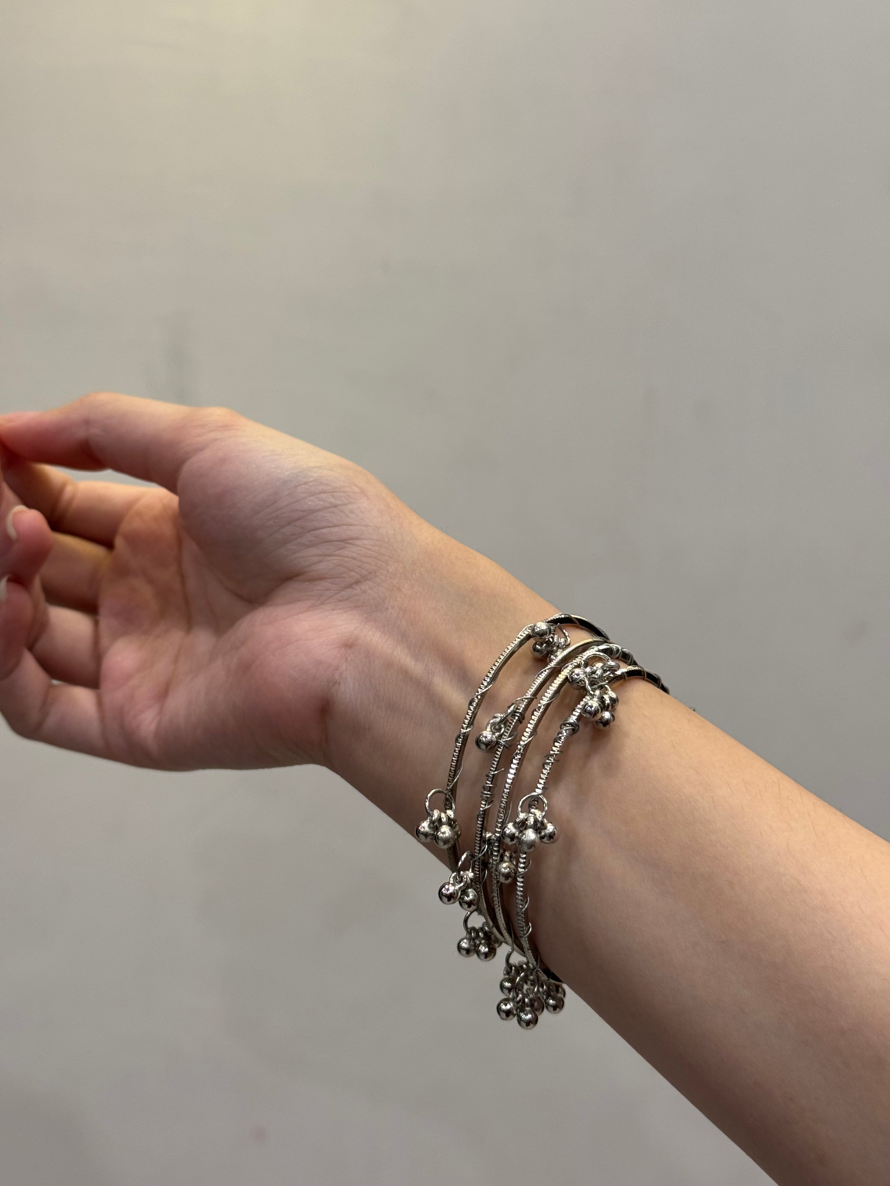 Ghungroo bangles handmade-chand raat collection silver