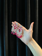 Shamim Ara Earrings- silver and pink (aara collection)