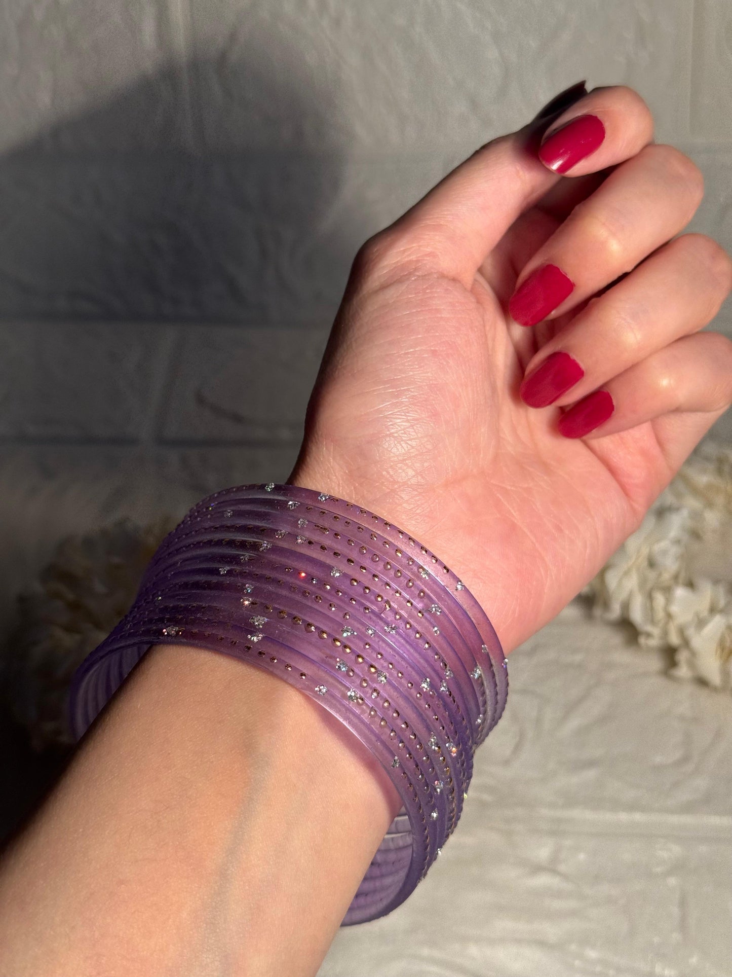 Raindrop bangle (4) - lilac