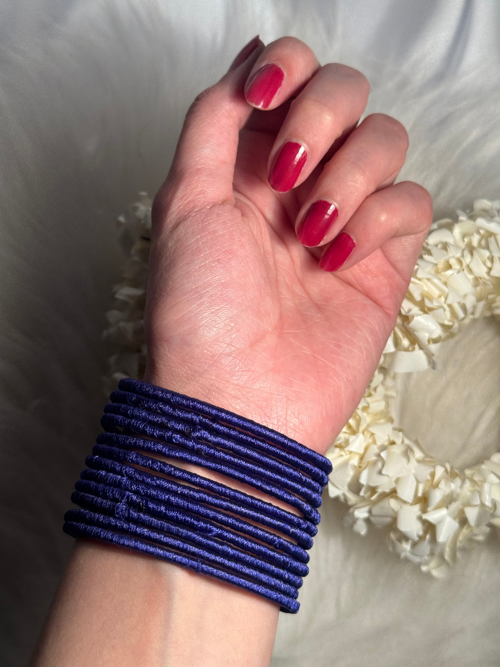 thread bangles navy blue