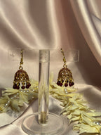 Maroon zari jhumki - rozana