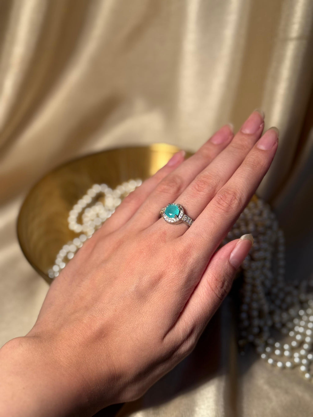 Circle Ring Silver - Turquoise