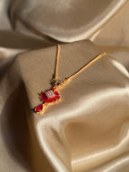 Bloom Necklace Gold (Red)
