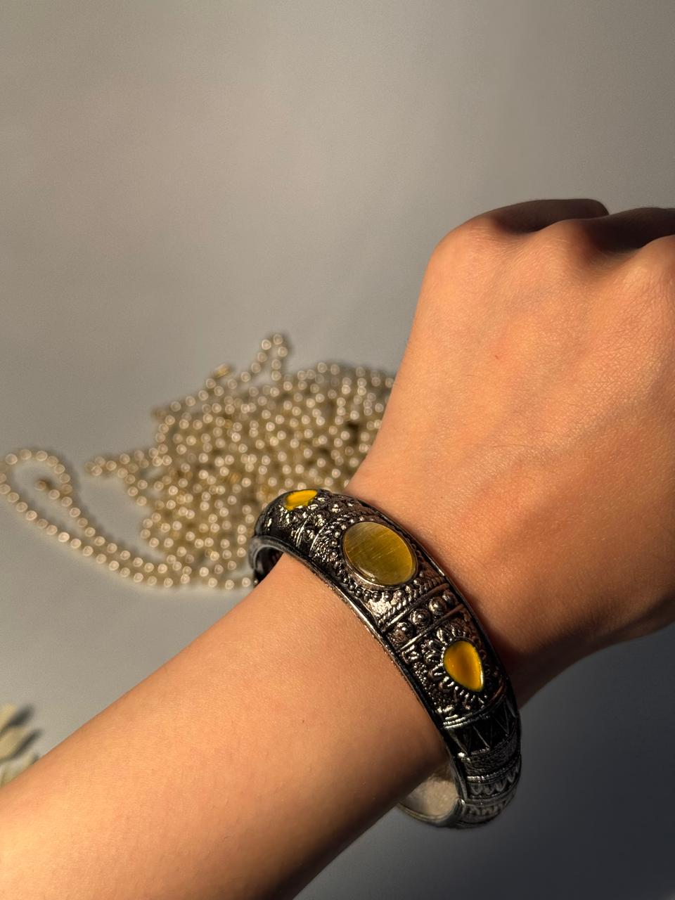 Silver Cuff (bracelet) - Yellow