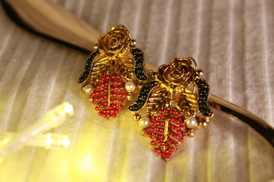 EFS-05  Gold Plated Rose - Red, Black and White