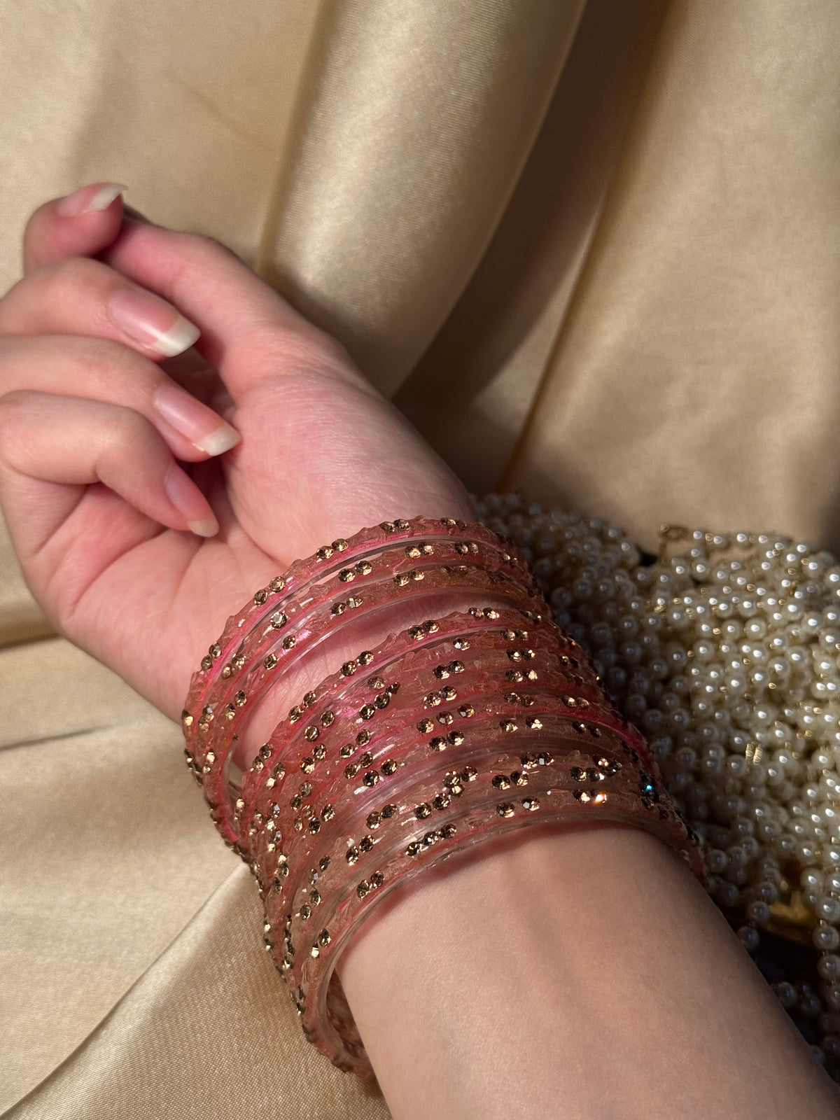 Gem bangles pink