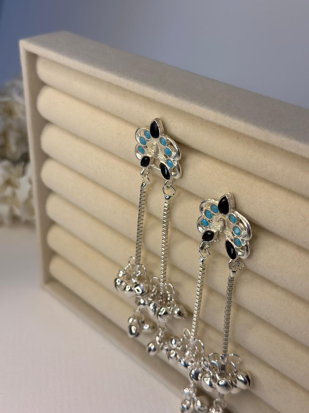 Patang (sky blue black and silver)