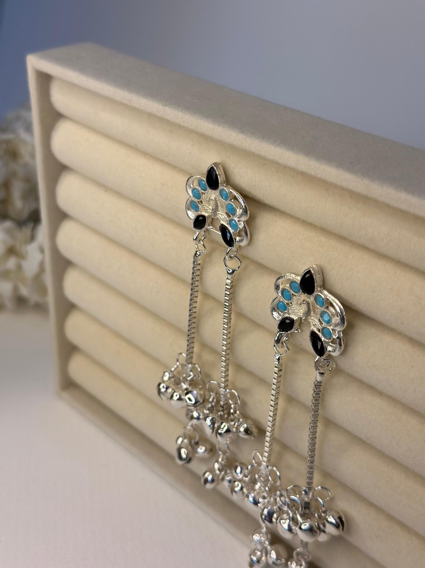 Patang (sky blue black and silver)
