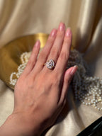 Droplet Ring Gold - White