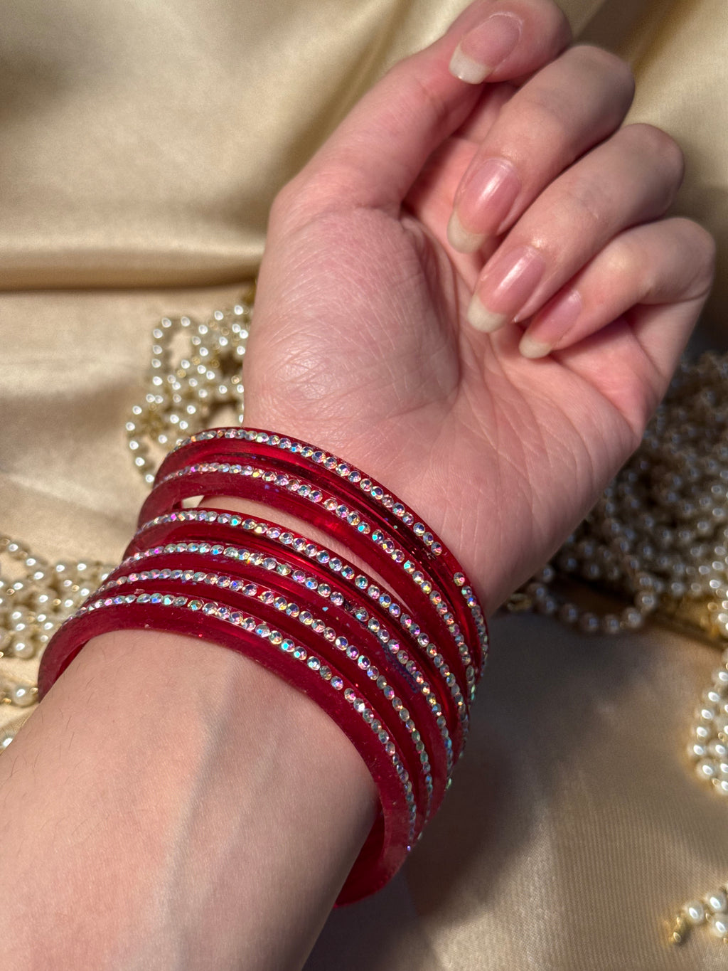 Sparkle bangle-red