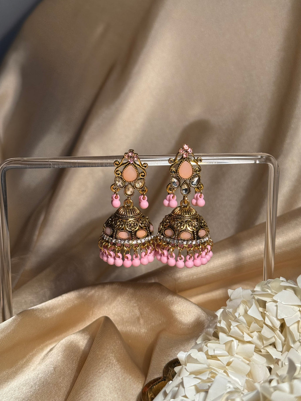 Nani ki jhumkiyan khass collection-gold and pink