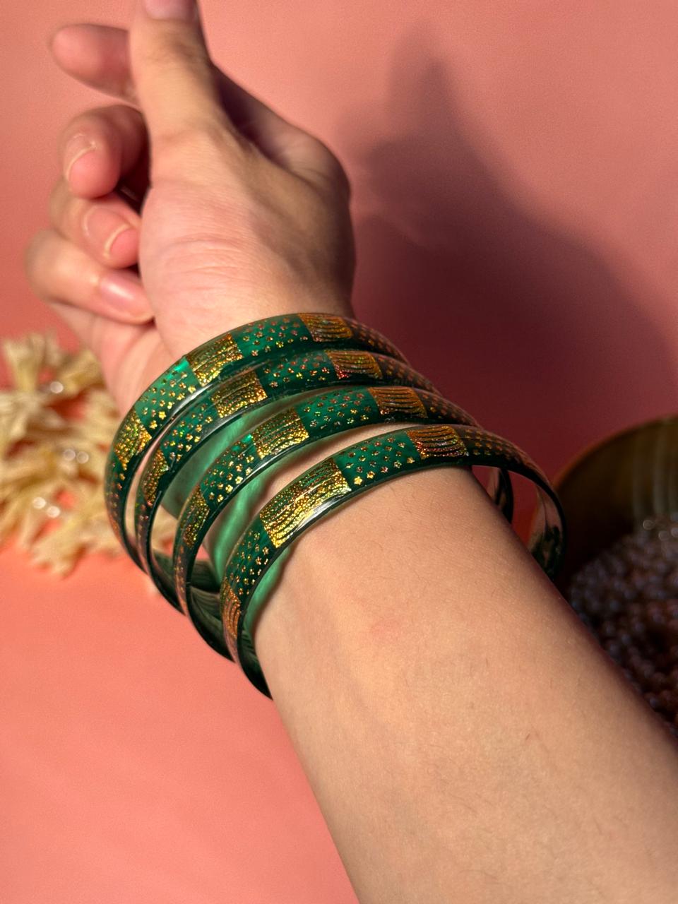 Pop Petal Bangles - Green
