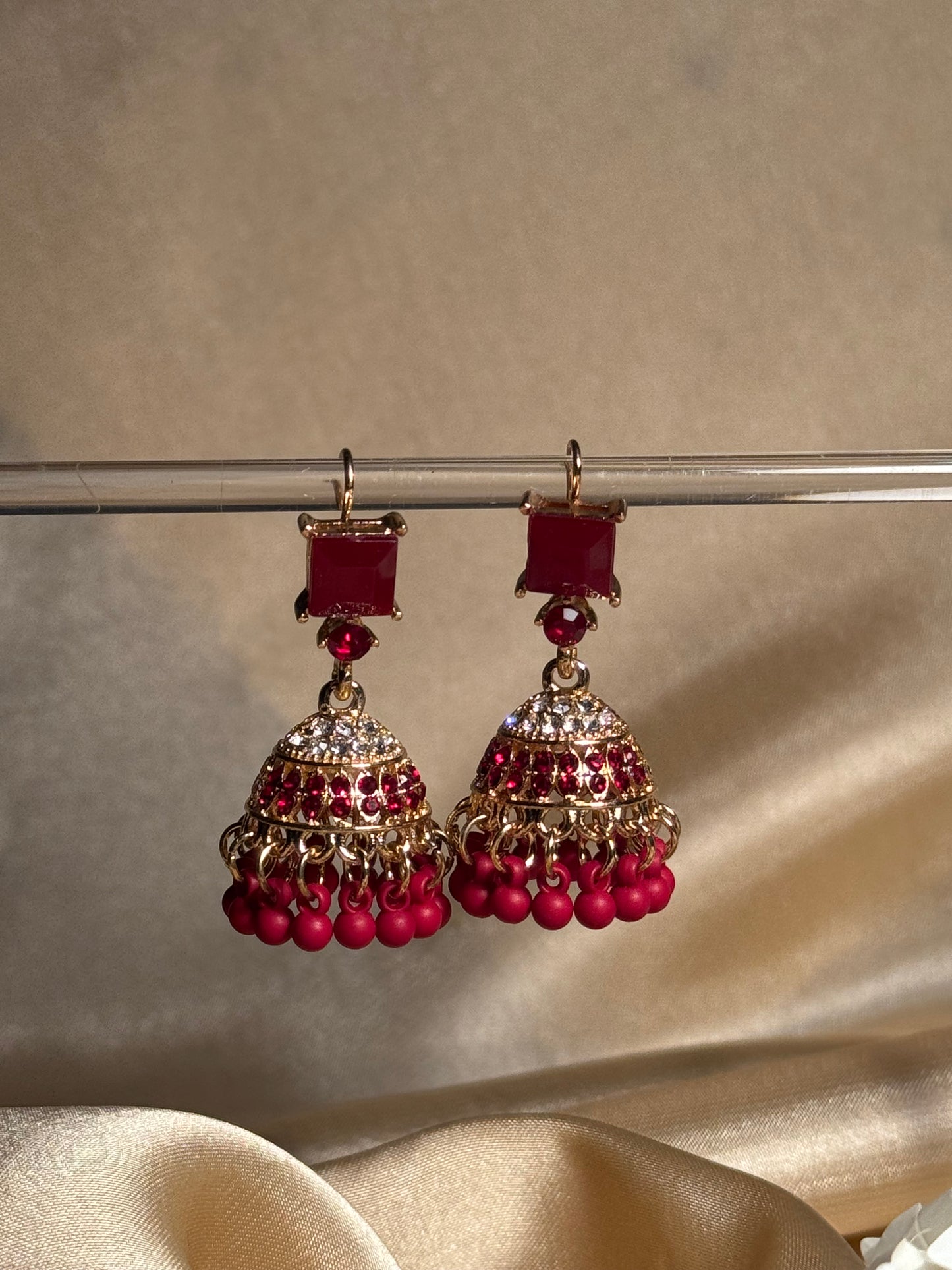 Zeenat jhumki khass collection-gold and maroon