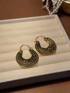 chand bali - oxidized - gold