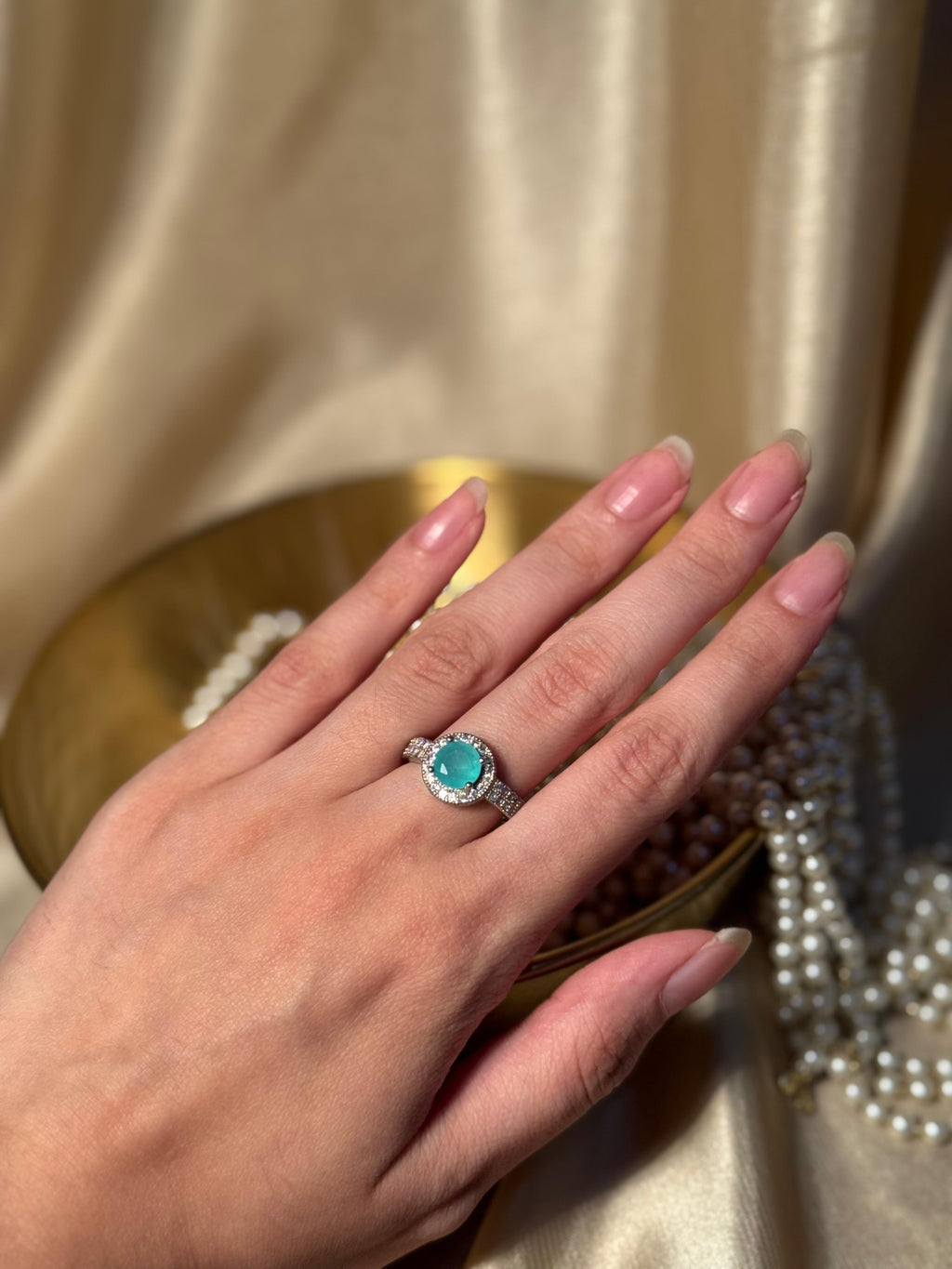 Circle Ring Silver - Turquoise