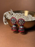 Zaria silver earrings - Red
