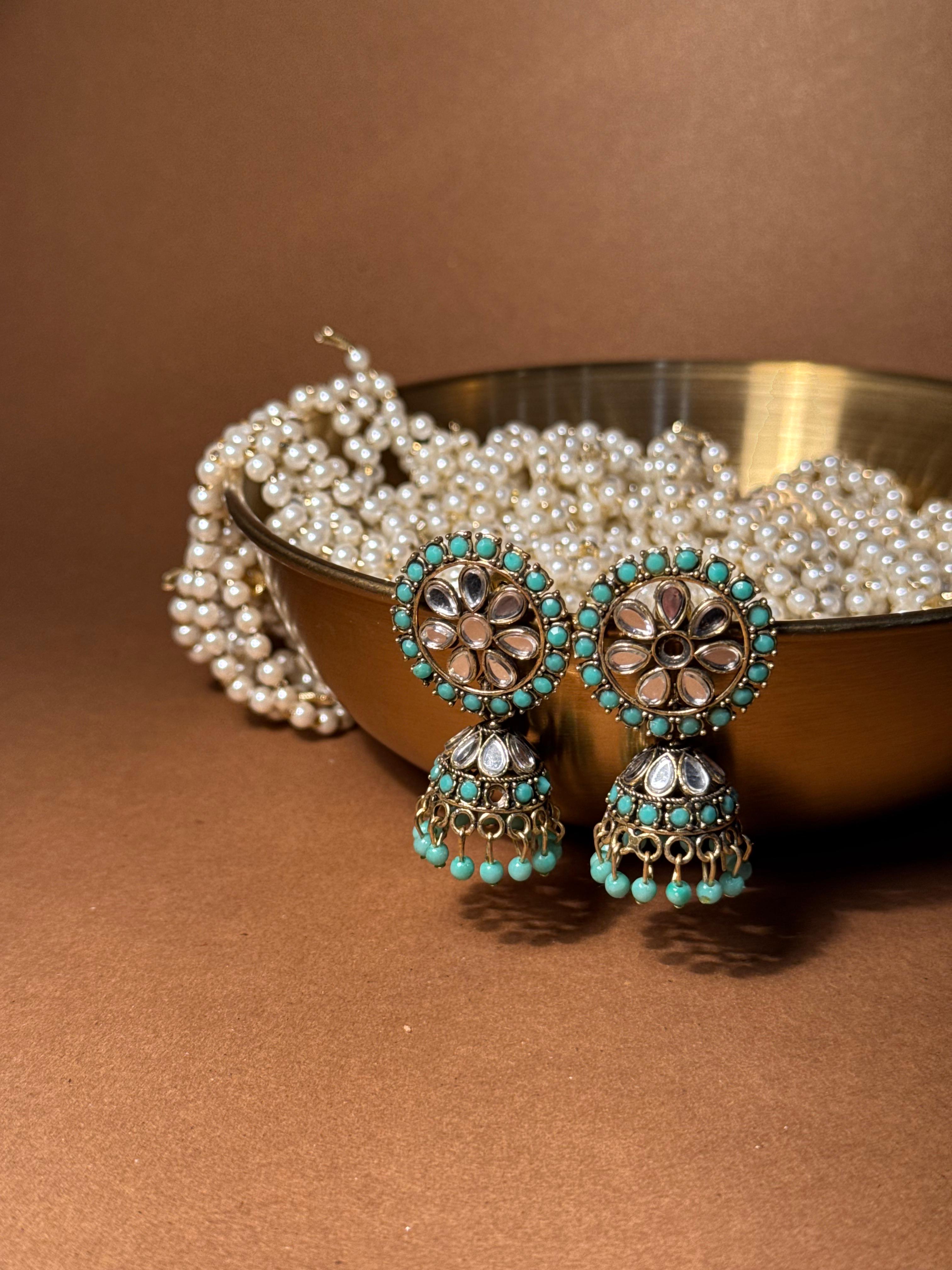Zaria gold earrings - Blue