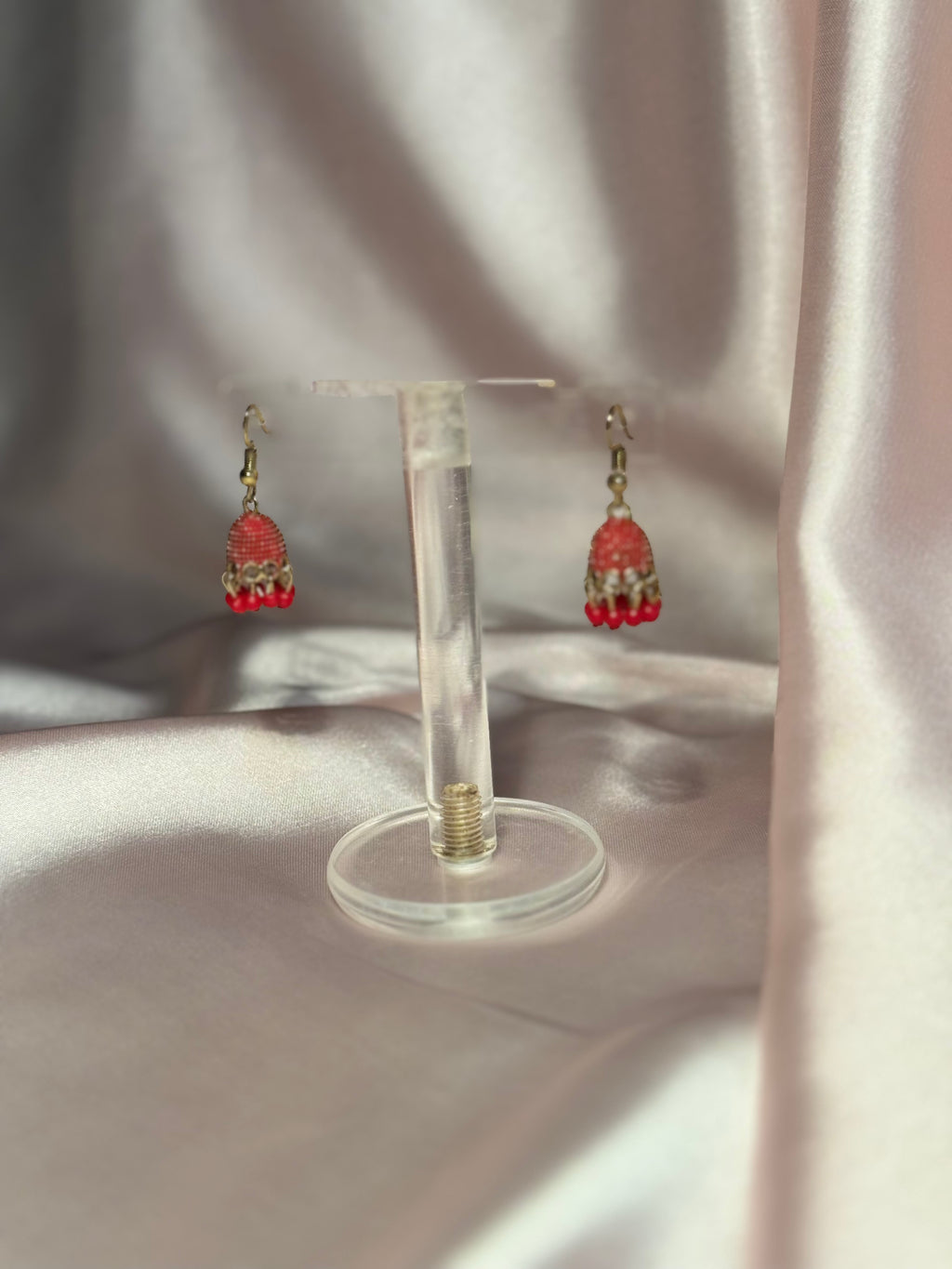 Red Jali jhumki - rozana
