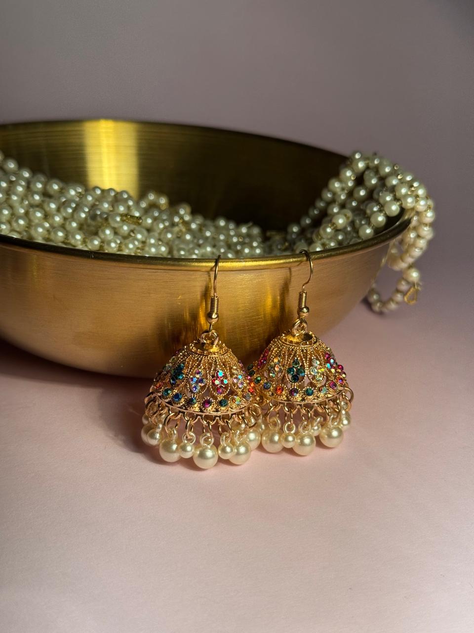 Meena karri antique Earrings - Multicolor Holographic