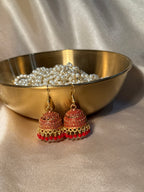 Aliza jhumki red- rozana