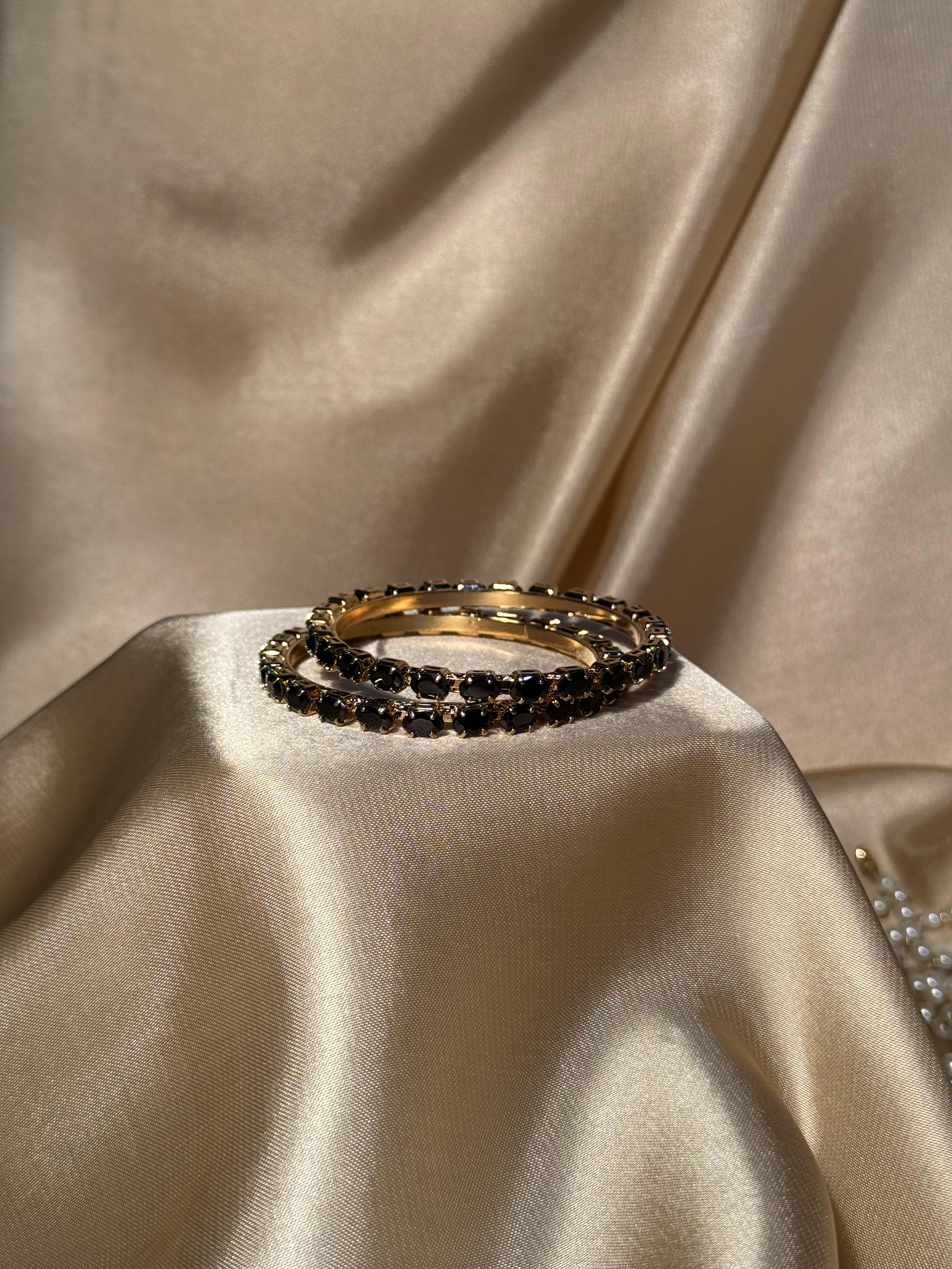 Glimmer bangles Gold - Black (kids collection)