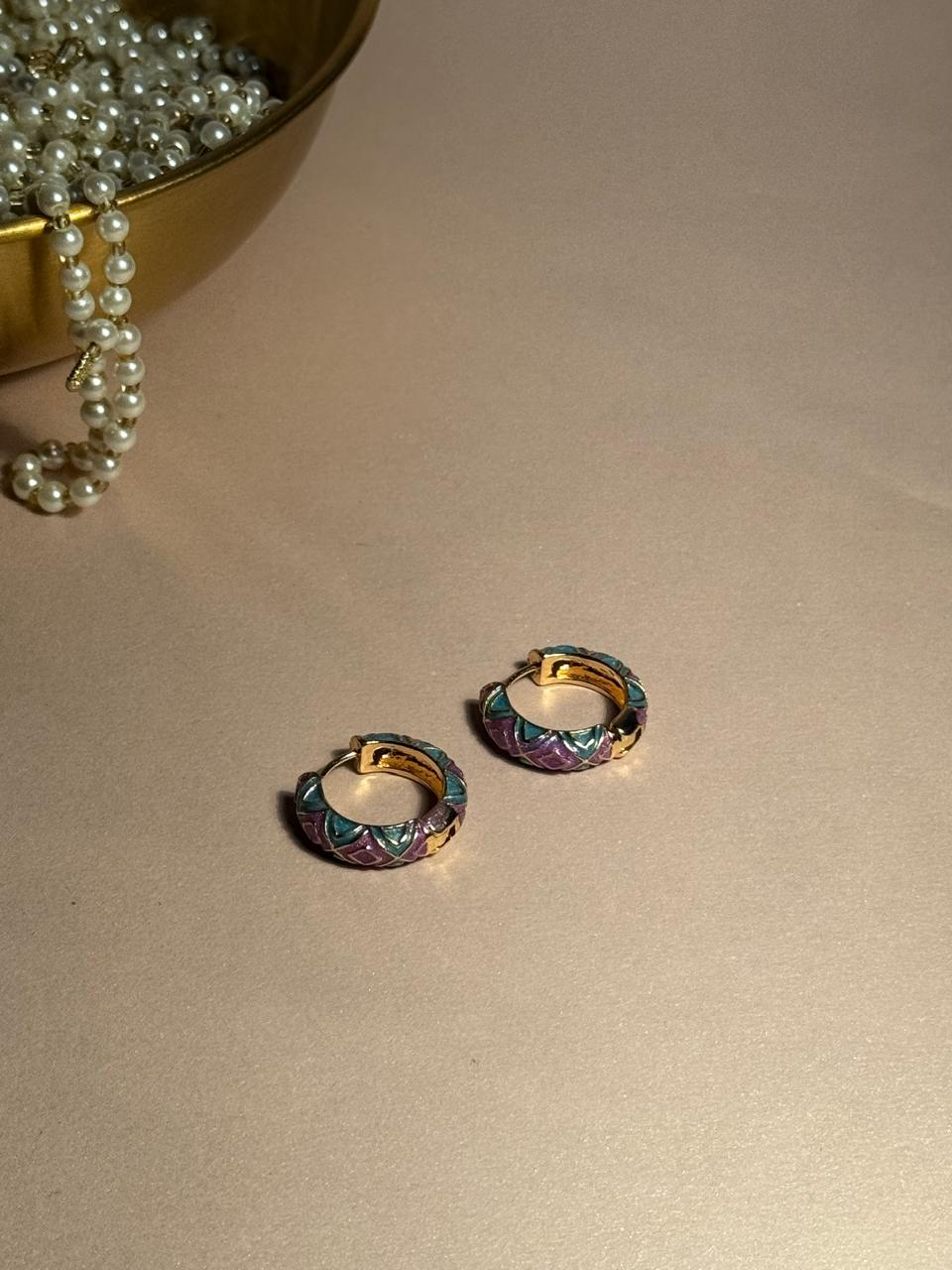 Enamel Hoops - Purple