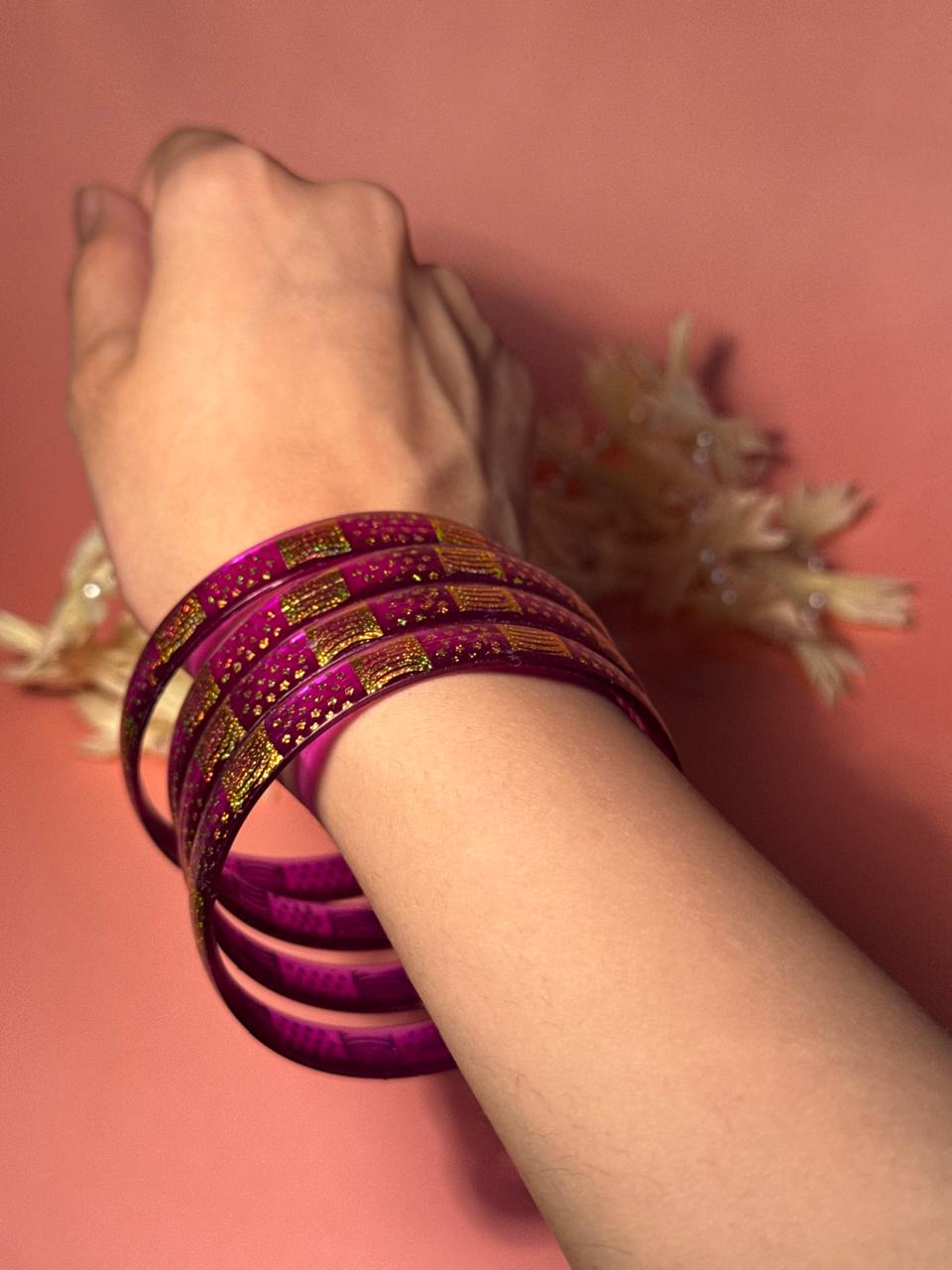Pop Petal Bangles - Purple