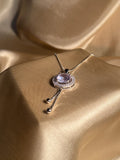 Round Pendant Necklace (Purple)