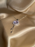 Round Pendant Necklace (Purple)