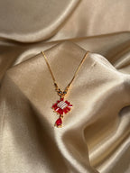 Bloom Necklace Gold (Red)
