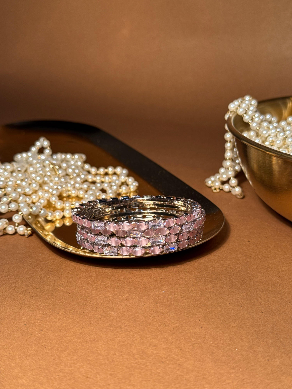 Zainab bangles Silver - Pink & White (kids collection)