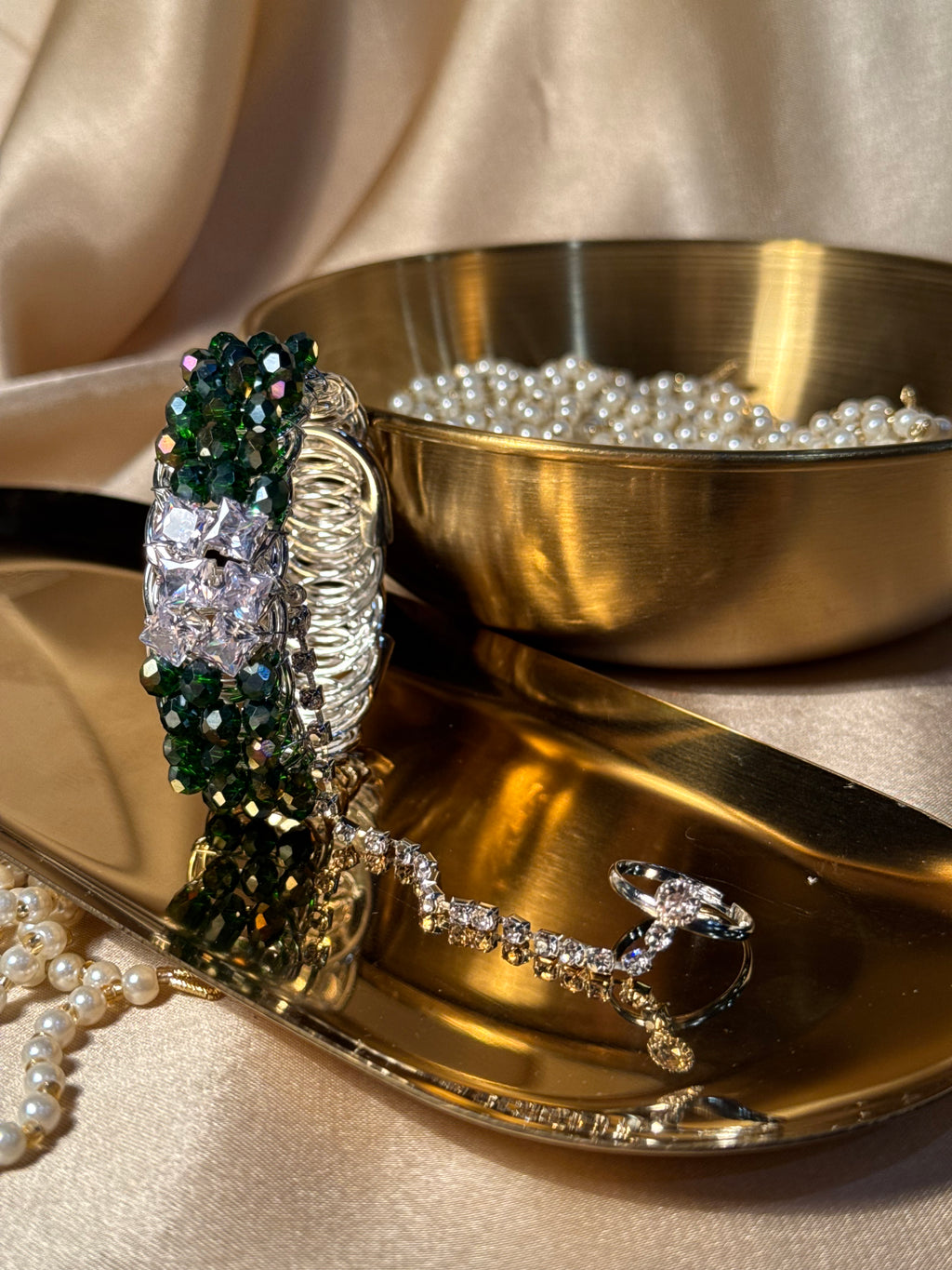 2 in 1 bangle green and silver (kids collection)