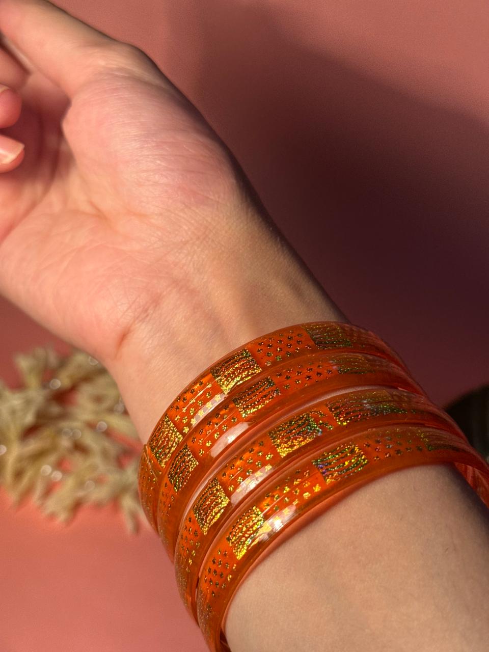 Pop Petal Bangles - Orange