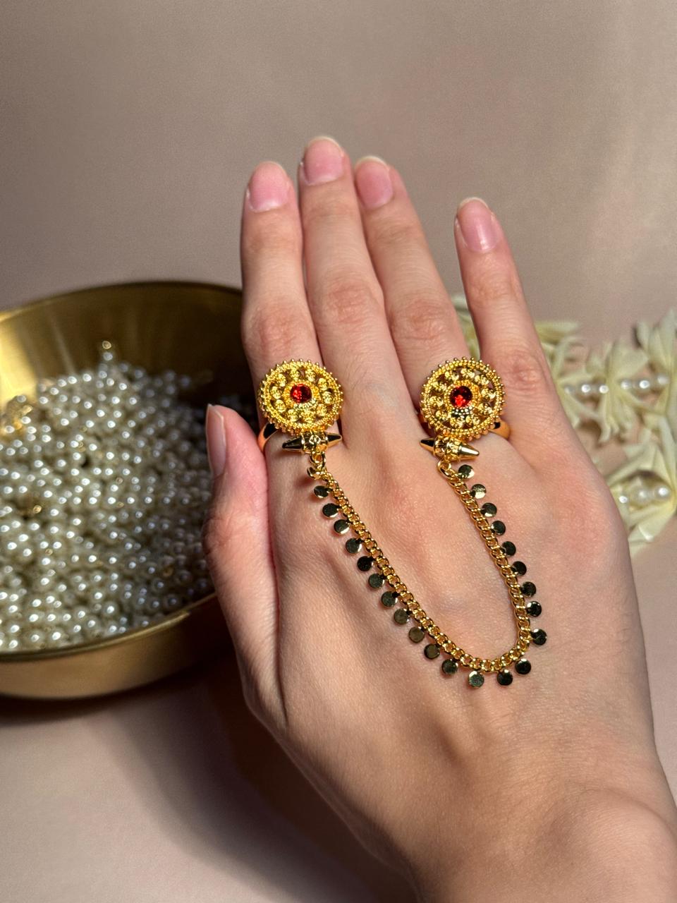 Circle Sona Double Ring - Red