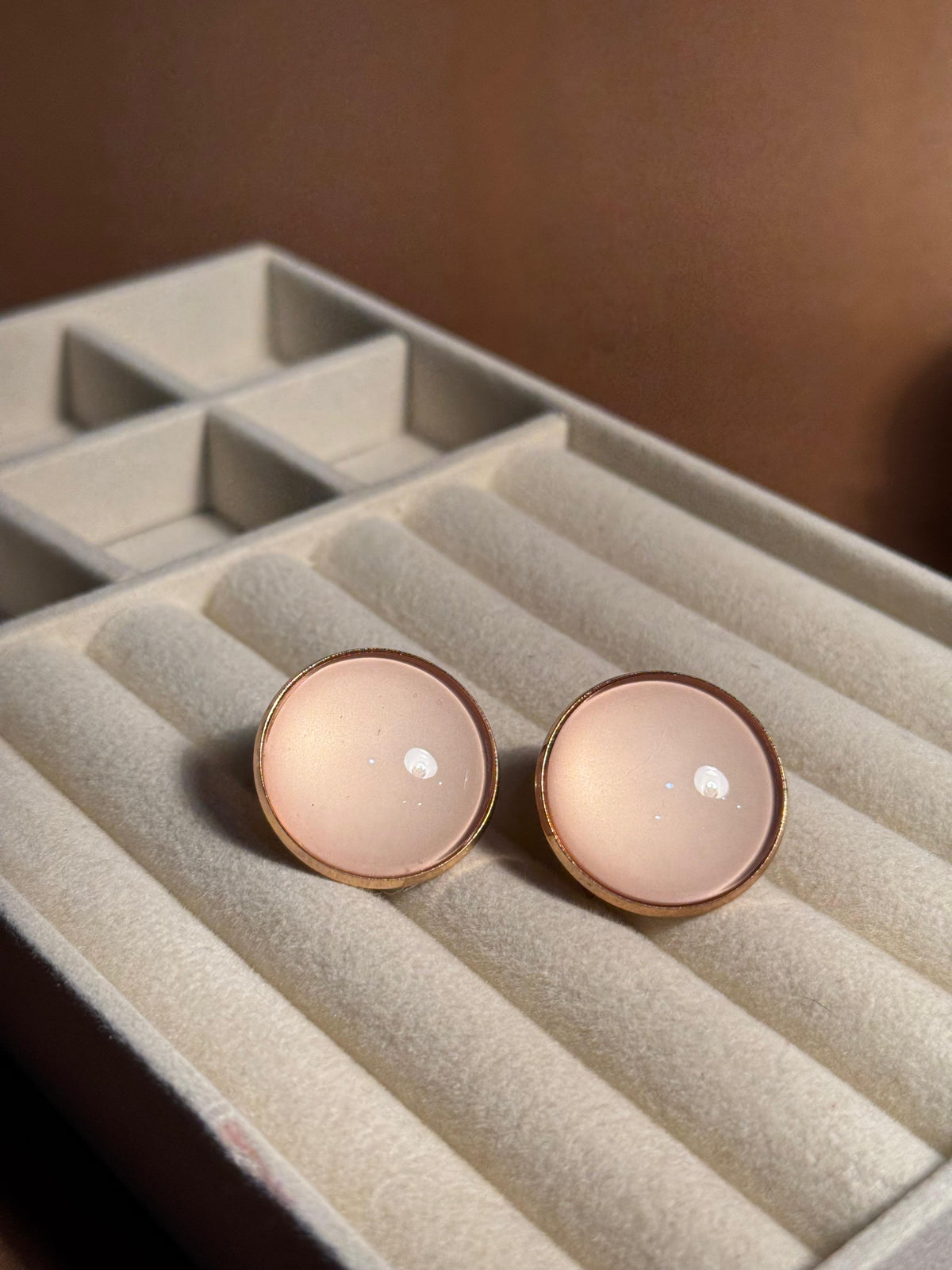 Plain summer breeze round earrings - Off White