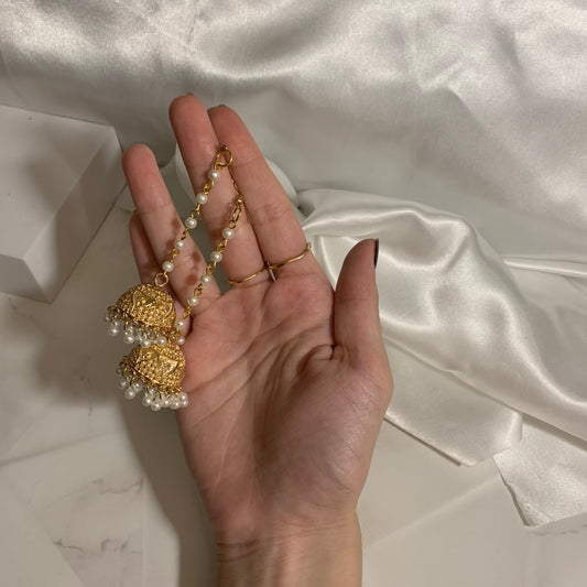Shehnoor moti lari jhumki - Gold