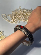 Silver Cuff (bracelet) - Maroon