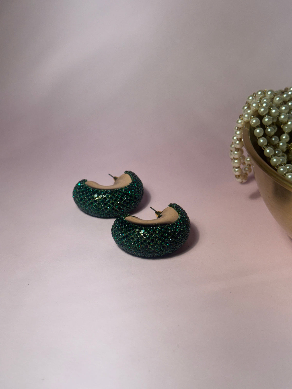 Gem hoops - Green holographic