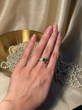 Rectangle Gem Stone Ring Gold - Green