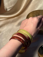Swirl bangles - Yellow & Brown