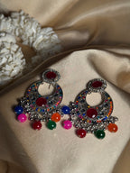 Sultana chandbali khass collection-silver and multi