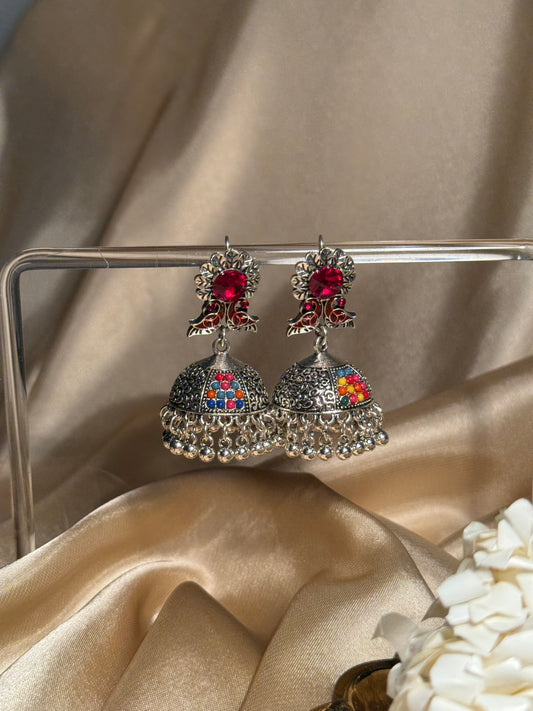 Phool chirya oxidized khass collection-silver and multi