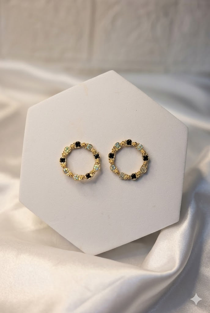 Luna Hoops (Silver gold and Black)