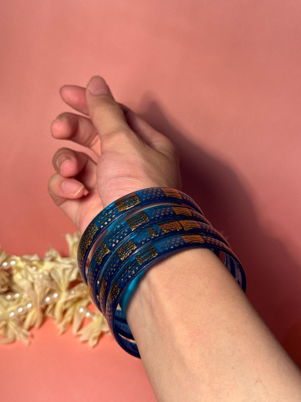 Pop Petal Bangles - Blue