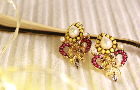 EFS-05  Gold Plated Crowns- Pink Yellow Pearl