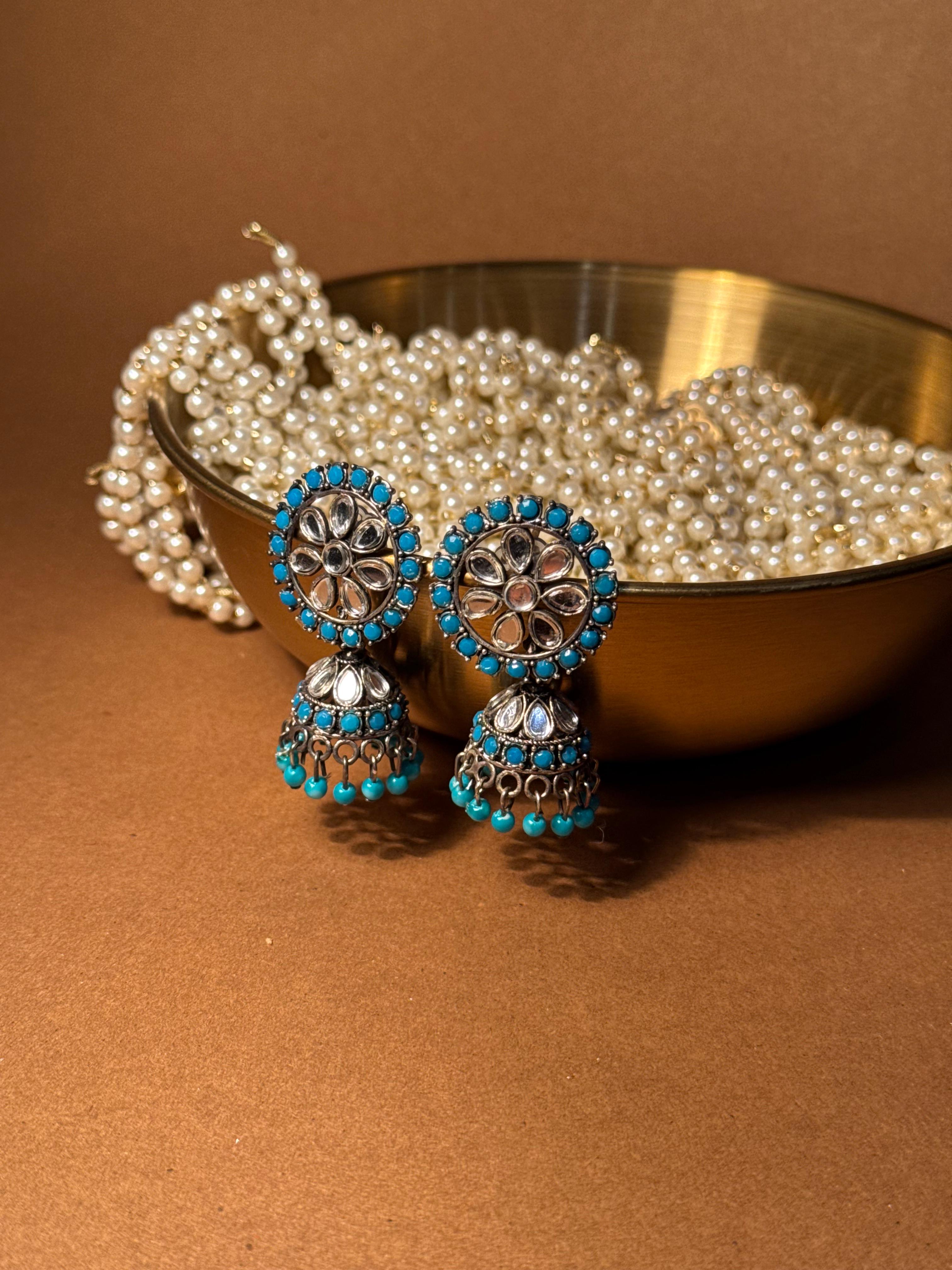 Zaria silver earrings - Blue