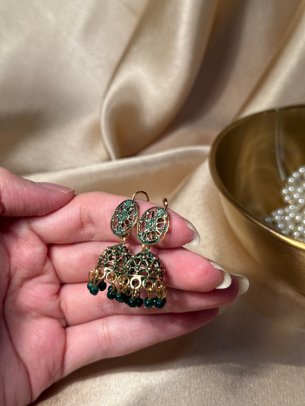 Soraj jhumki green- rozana